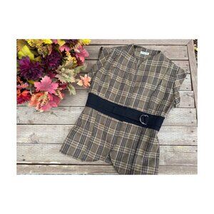 Smoking Lily Belted Tweed Vest Wool or Blend Upcycled Vtg Handmade Earth Tone Sm